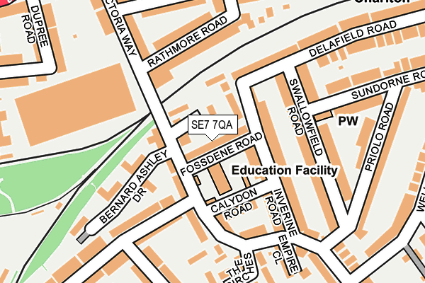 SE7 7QA map - OS OpenMap – Local (Ordnance Survey)