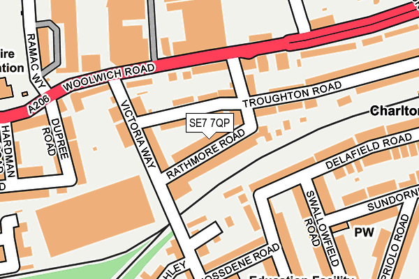 SE7 7QP map - OS OpenMap – Local (Ordnance Survey)