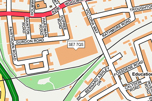 SE7 7QS map - OS OpenMap – Local (Ordnance Survey)
