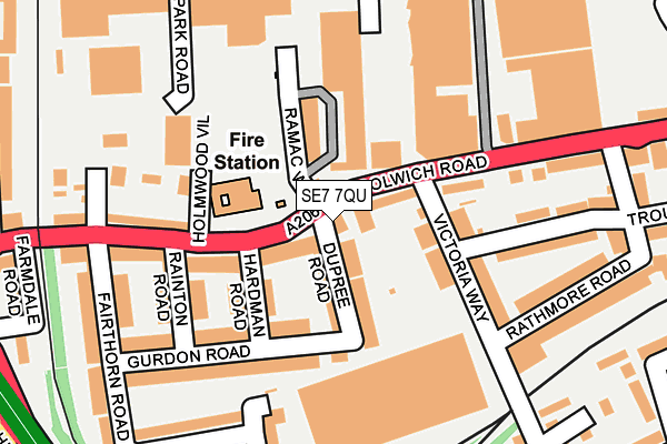 SE7 7QU map - OS OpenMap – Local (Ordnance Survey)