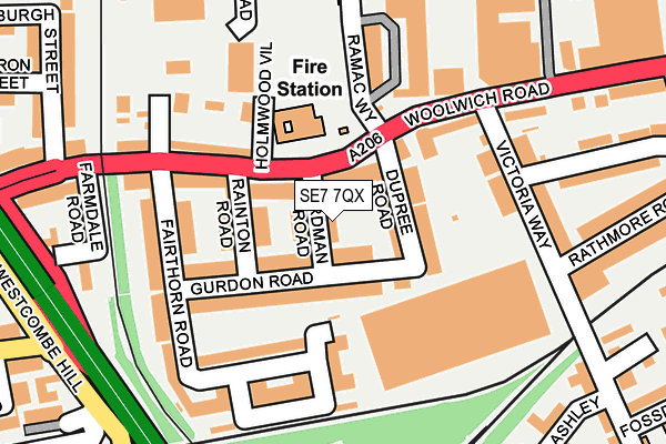 SE7 7QX map - OS OpenMap – Local (Ordnance Survey)