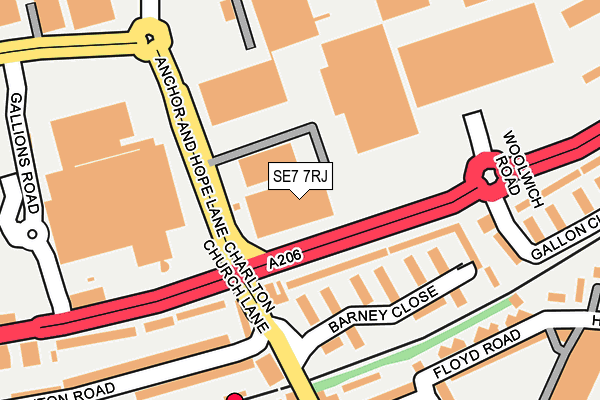 SE7 7RJ map - OS OpenMap – Local (Ordnance Survey)