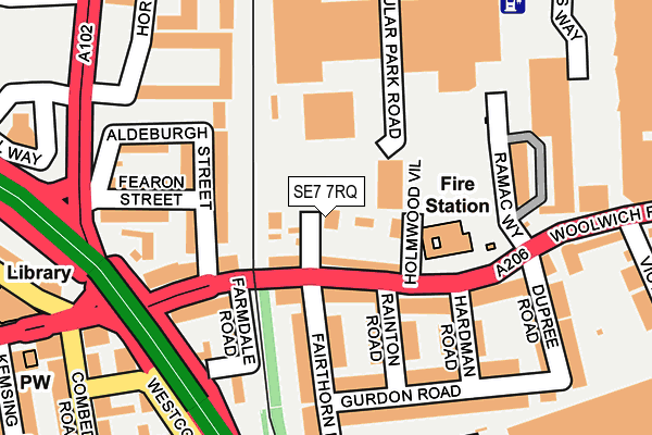 SE7 7RQ map - OS OpenMap – Local (Ordnance Survey)