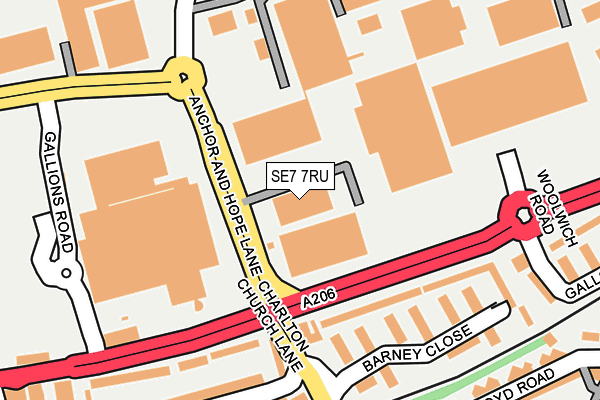SE7 7RU map - OS OpenMap – Local (Ordnance Survey)