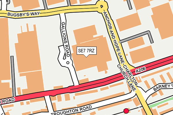 SE7 7RZ map - OS OpenMap – Local (Ordnance Survey)