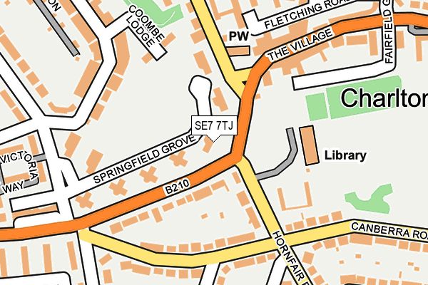 SE7 7TJ map - OS OpenMap – Local (Ordnance Survey)