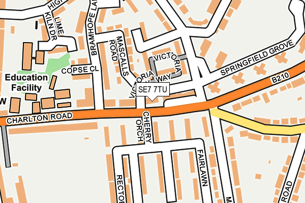 SE7 7TU map - OS OpenMap – Local (Ordnance Survey)