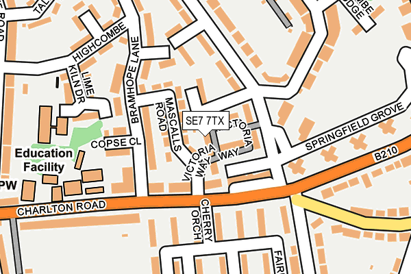 SE7 7TX map - OS OpenMap – Local (Ordnance Survey)
