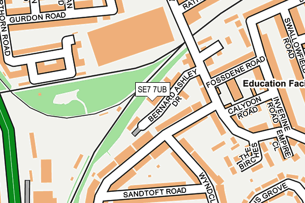 SE7 7UB map - OS OpenMap – Local (Ordnance Survey)