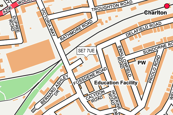 SE7 7UE map - OS OpenMap – Local (Ordnance Survey)