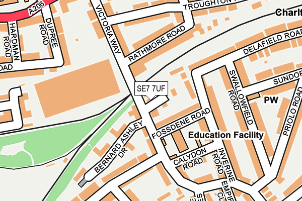 SE7 7UF map - OS OpenMap – Local (Ordnance Survey)