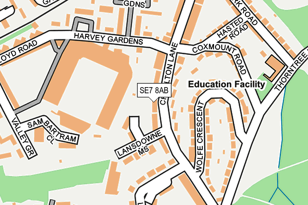 SE7 8AB map - OS OpenMap – Local (Ordnance Survey)