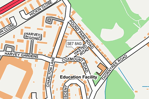 SE7 8AG map - OS OpenMap – Local (Ordnance Survey)