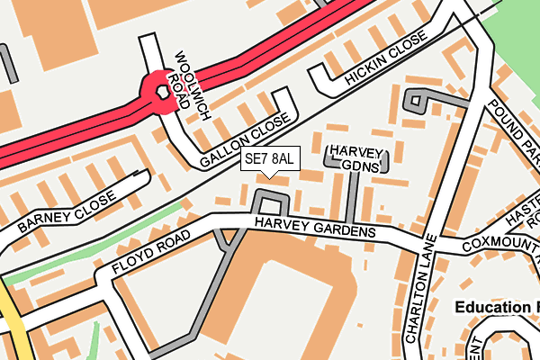 SE7 8AL map - OS OpenMap – Local (Ordnance Survey)