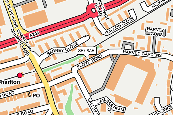 SE7 8AR map - OS OpenMap – Local (Ordnance Survey)