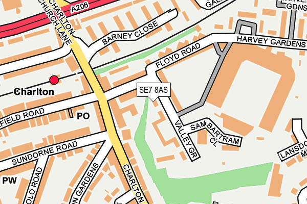 SE7 8AS map - OS OpenMap – Local (Ordnance Survey)