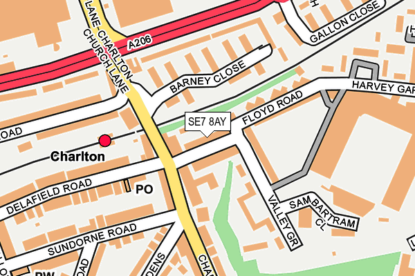 SE7 8AY map - OS OpenMap – Local (Ordnance Survey)