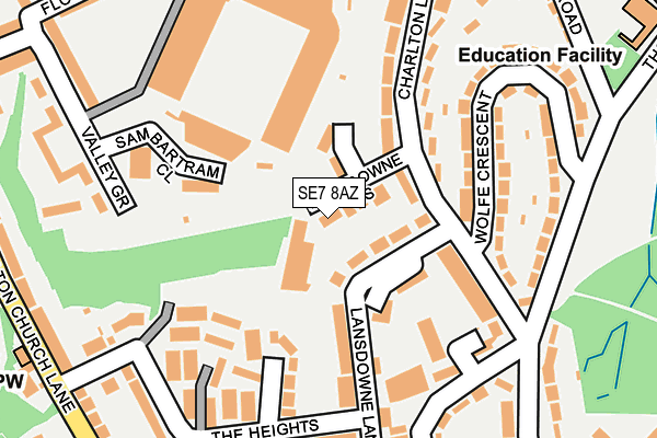 SE7 8AZ map - OS OpenMap – Local (Ordnance Survey)