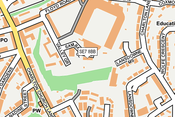 SE7 8BB map - OS OpenMap – Local (Ordnance Survey)
