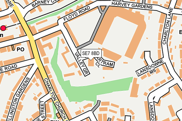 SE7 8BD map - OS OpenMap – Local (Ordnance Survey)