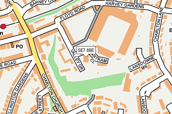 SE7 8BE map - OS OpenMap – Local (Ordnance Survey)