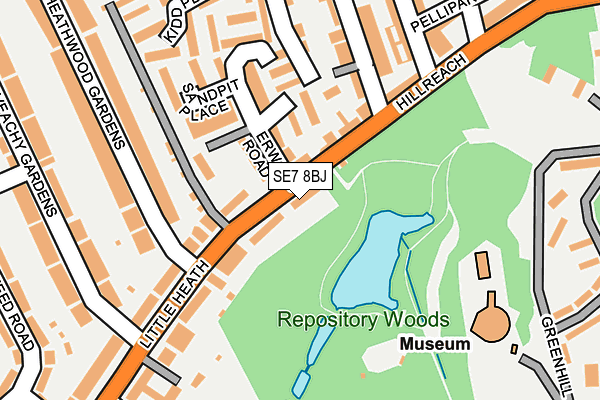 SE7 8BJ map - OS OpenMap – Local (Ordnance Survey)