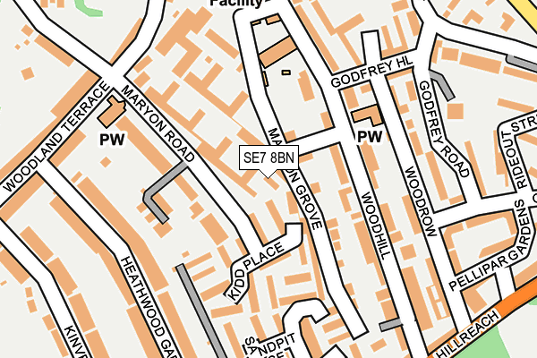 SE7 8BN map - OS OpenMap – Local (Ordnance Survey)