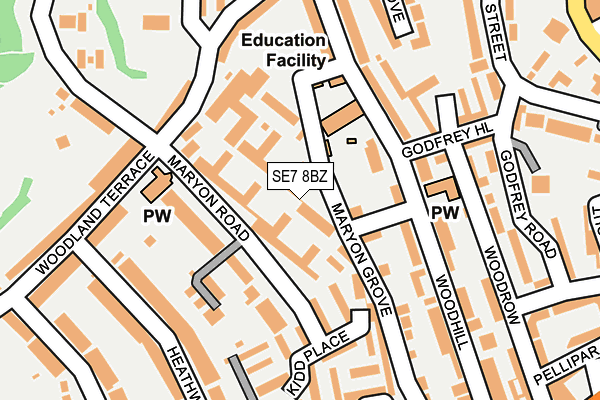 SE7 8BZ map - OS OpenMap – Local (Ordnance Survey)