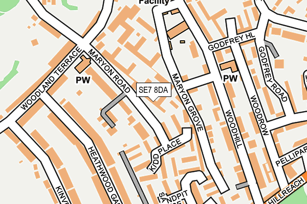 SE7 8DA map - OS OpenMap – Local (Ordnance Survey)