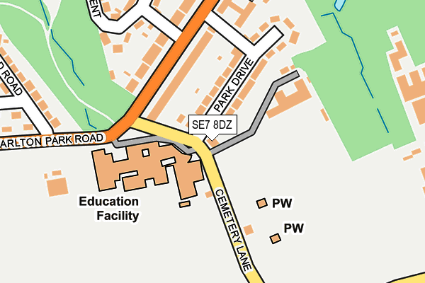 SE7 8DZ map - OS OpenMap – Local (Ordnance Survey)