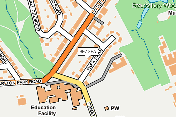 SE7 8EA map - OS OpenMap – Local (Ordnance Survey)
