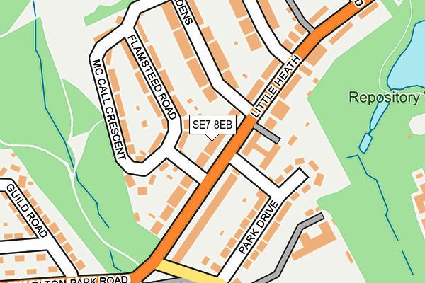 SE7 8EB map - OS OpenMap – Local (Ordnance Survey)