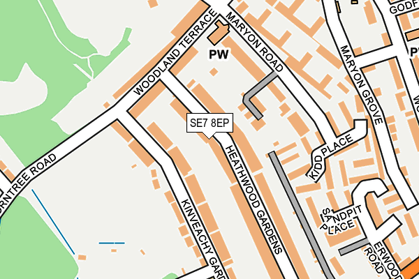 SE7 8EP map - OS OpenMap – Local (Ordnance Survey)