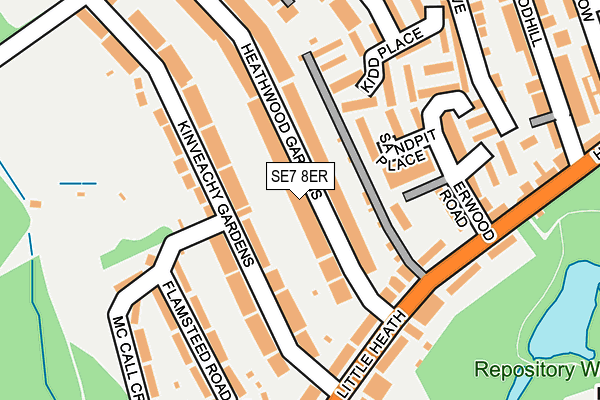 SE7 8ER map - OS OpenMap – Local (Ordnance Survey)