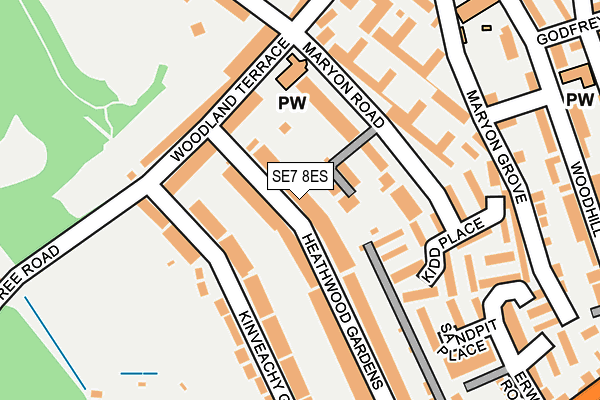 SE7 8ES map - OS OpenMap – Local (Ordnance Survey)