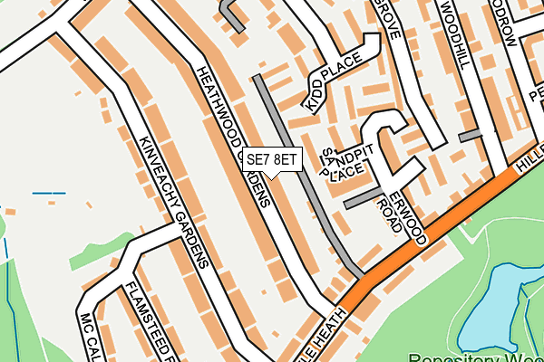 SE7 8ET map - OS OpenMap – Local (Ordnance Survey)