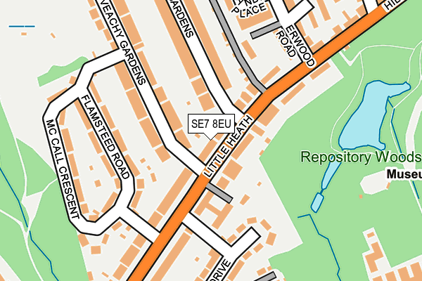 SE7 8EU map - OS OpenMap – Local (Ordnance Survey)
