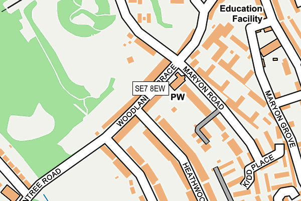 SE7 8EW map - OS OpenMap – Local (Ordnance Survey)