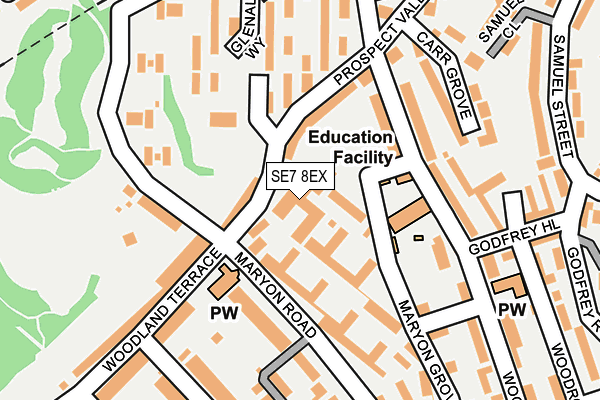 SE7 8EX map - OS OpenMap – Local (Ordnance Survey)