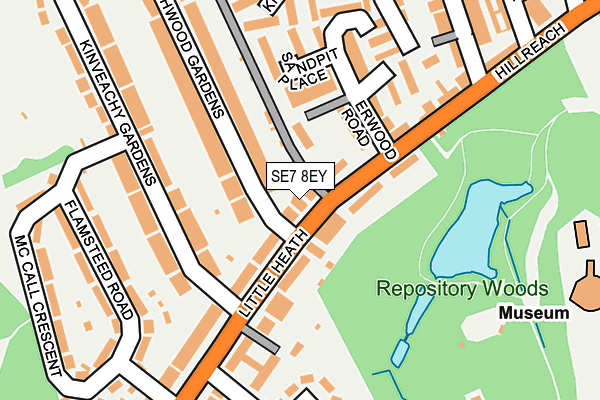 SE7 8EY map - OS OpenMap – Local (Ordnance Survey)