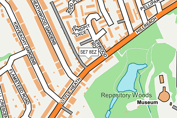 SE7 8EZ map - OS OpenMap – Local (Ordnance Survey)