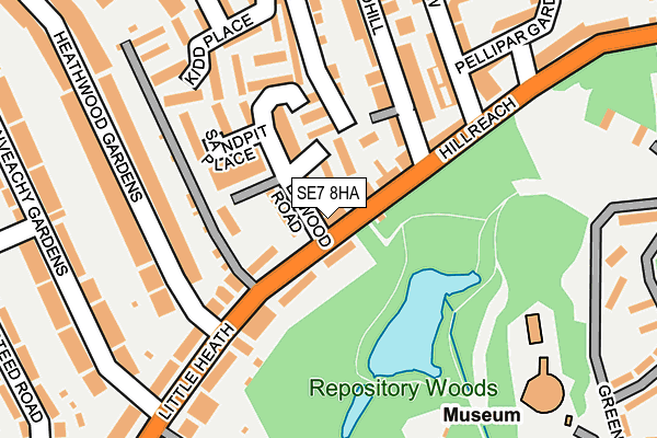 SE7 8HA map - OS OpenMap – Local (Ordnance Survey)