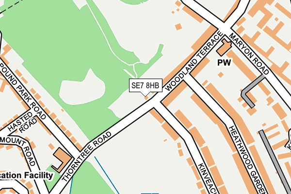 SE7 8HB map - OS OpenMap – Local (Ordnance Survey)