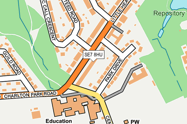 SE7 8HU map - OS OpenMap – Local (Ordnance Survey)