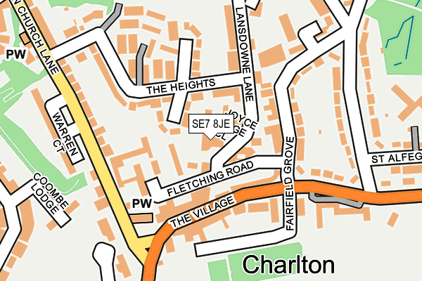 SE7 8JE map - OS OpenMap – Local (Ordnance Survey)