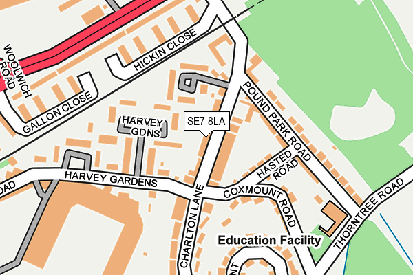 SE7 8LA map - OS OpenMap – Local (Ordnance Survey)