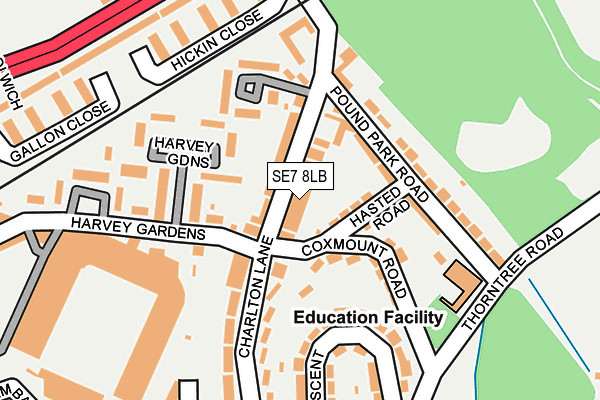 SE7 8LB map - OS OpenMap – Local (Ordnance Survey)