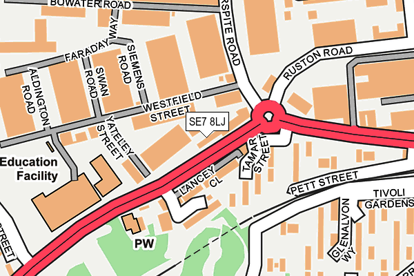 SE7 8LJ map - OS OpenMap – Local (Ordnance Survey)