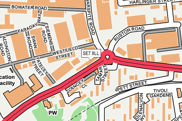 SE7 8LL map - OS OpenMap – Local (Ordnance Survey)