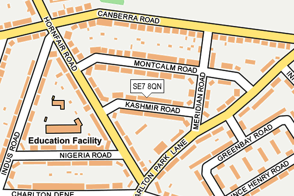 SE7 8QN map - OS OpenMap – Local (Ordnance Survey)